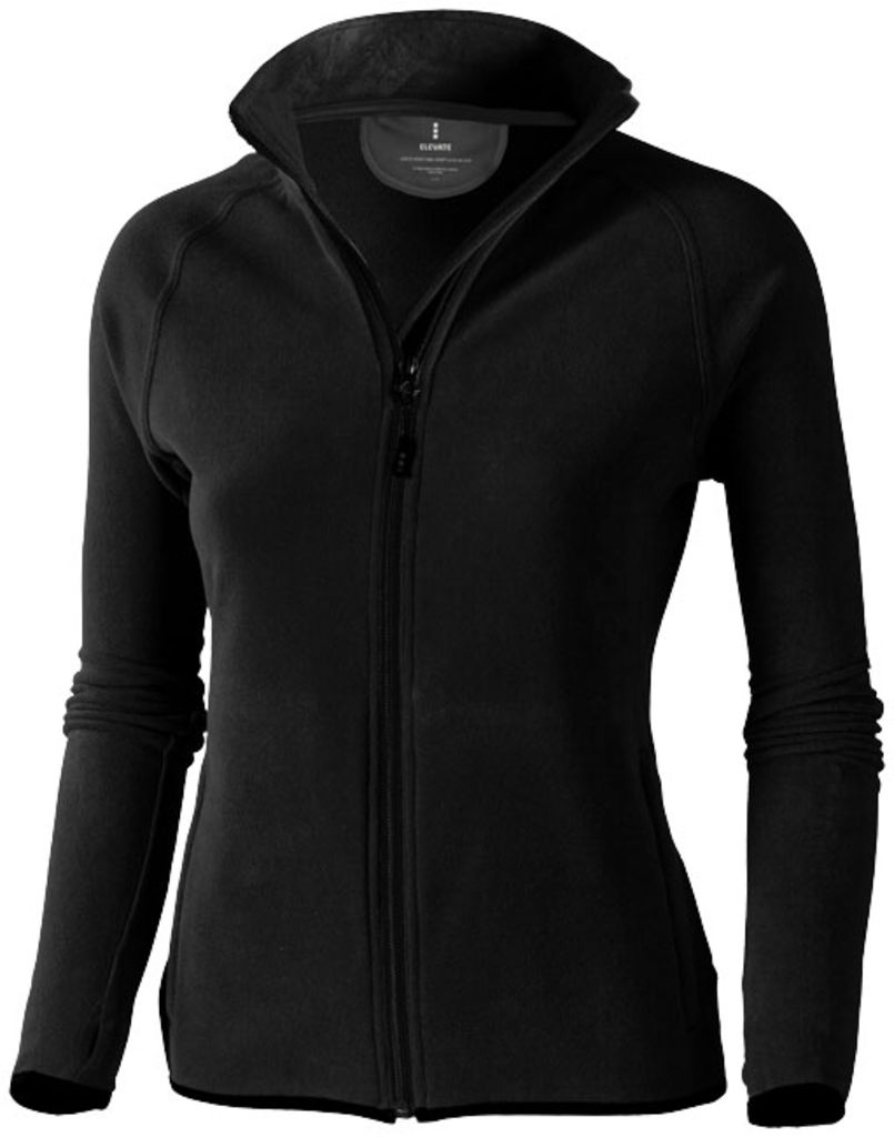 Жіноча мікрофлісова куртка Brossard з блискавкою на всю довжину, колір суцільний чорний  розмір XS