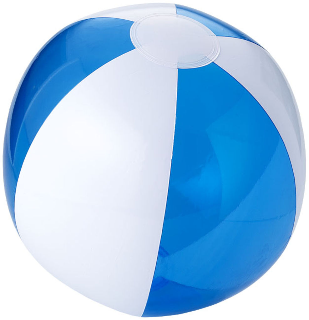 Непрозорий/прозорий пляжний м'яч Bondi, колір синій прозорий, білий