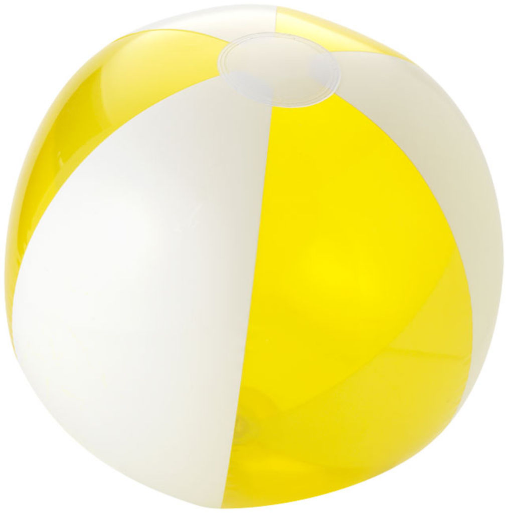 Непрозорий/прозорий пляжний м'яч Bondi, колір жовтий, білий