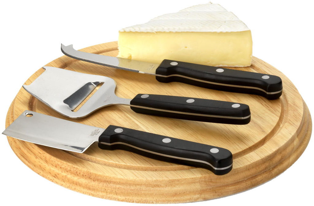 Подарочный набор для сыра из 4-х предметов, цвет коричневый
