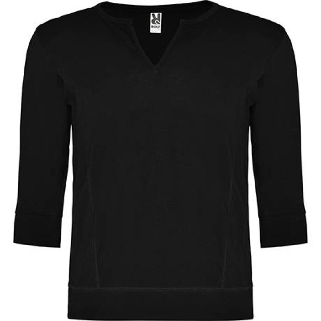 Мужская футболка с рукавом 3/4, цвет черный  размер S