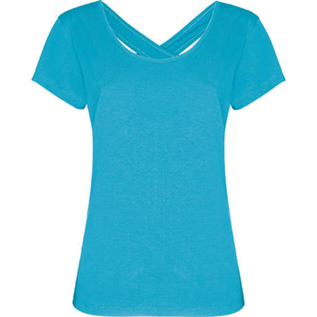 Короткий рукав футболки і круглий виріз спереду, колір бірюзовий  розмір XL