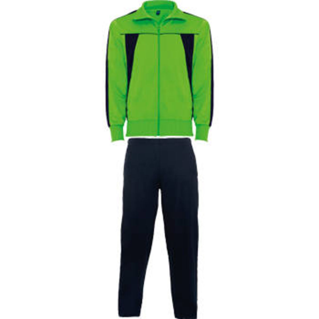 OLIMPO Комбинированный цветной спортивный костюм, цвет зеленое яблоко, темно-синий  размер S