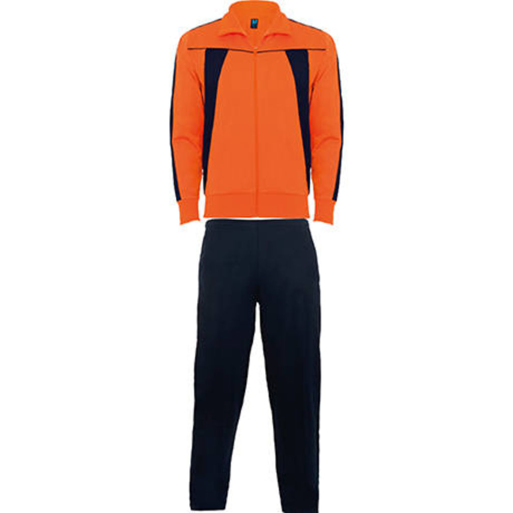 OLIMPO Комбинированный цветной спортивный костюм, цвет оранжевый, темно-синий  размер S