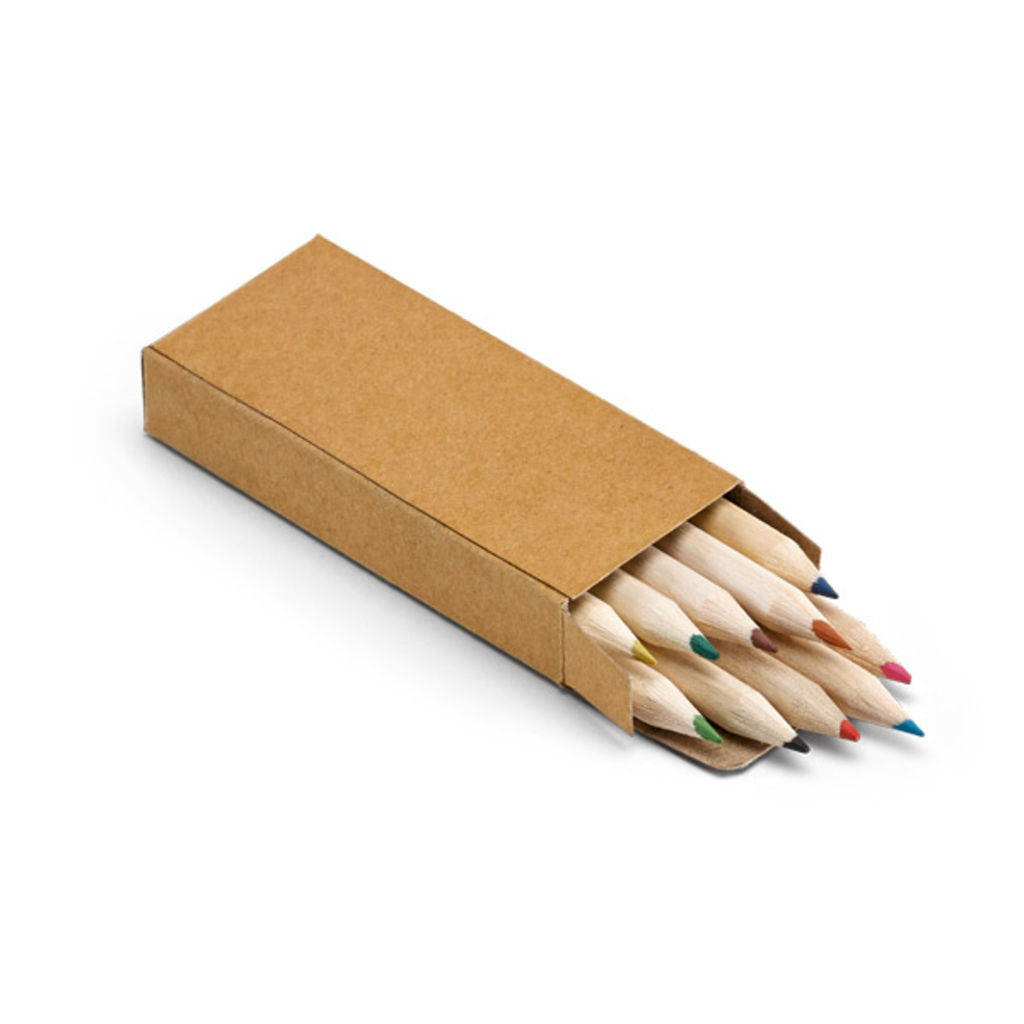 Коробка з 10-ма кольоровими олівцями, колір натуральний