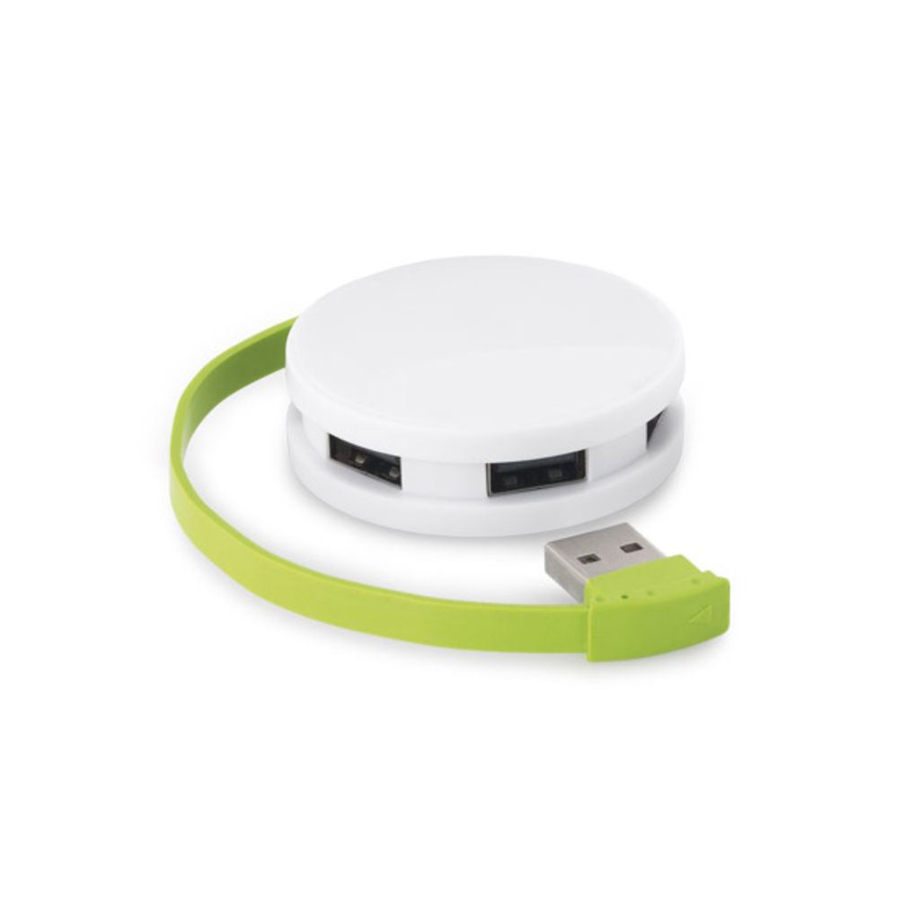 USB хаб 2.0, цвет светло-зеленый