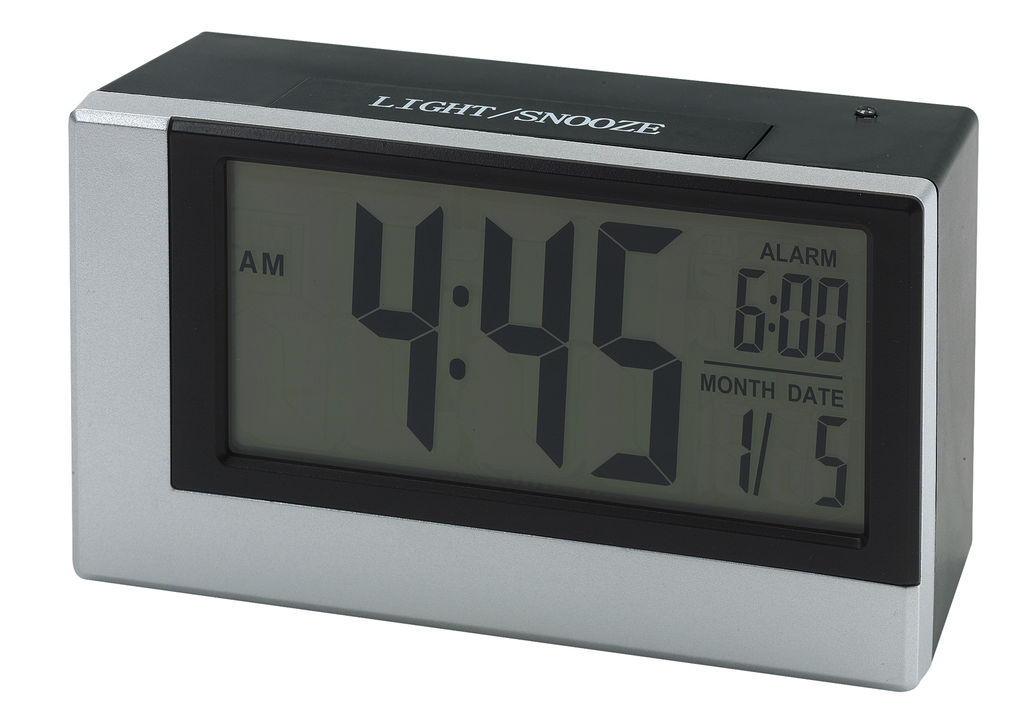 Годинник цифровий настільний HELPDESK, колір сріблястий, чорний