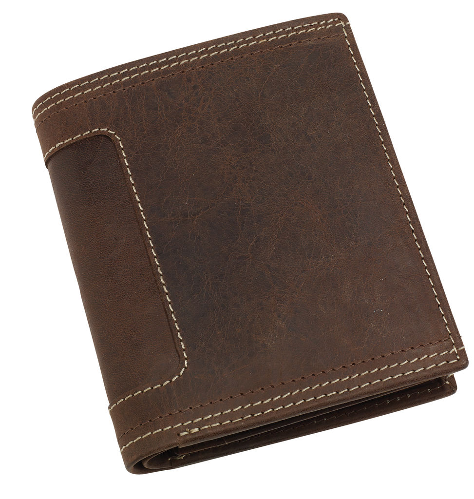 Бумажник кожаный WILD STYLE, цвет коричневый