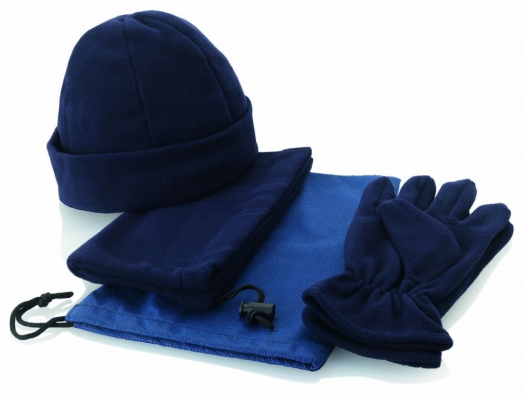 Набор из шапки, шарфа и перчаток, цвет синий