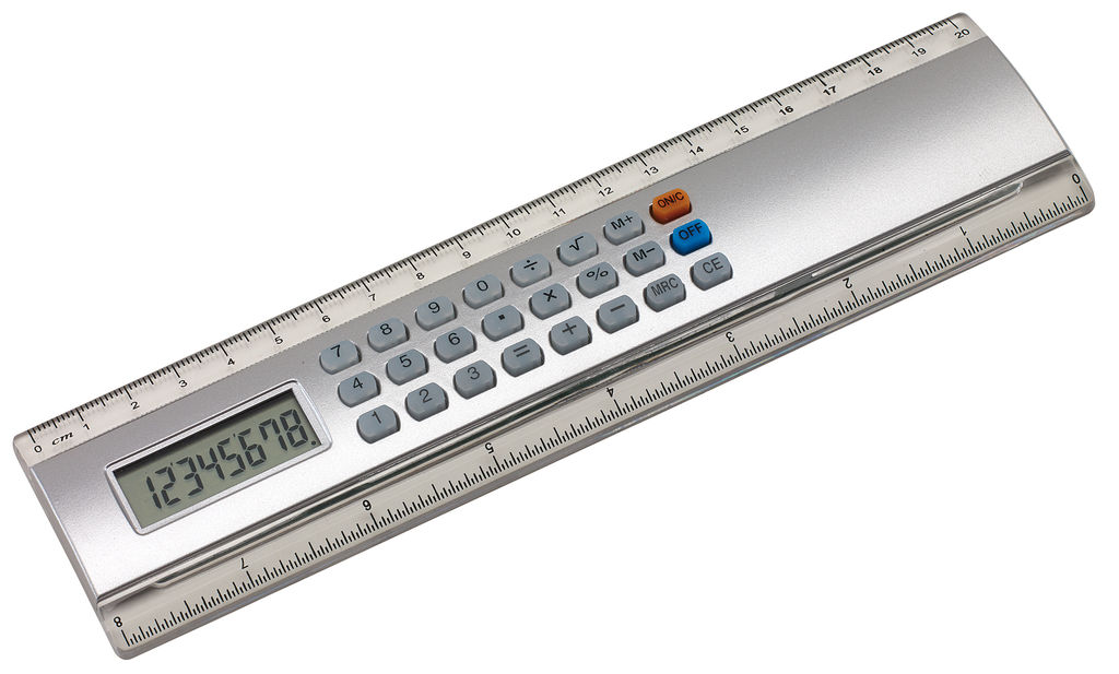 Лінійка-калькулятор CALCULINE 20 см, колір сріблястий