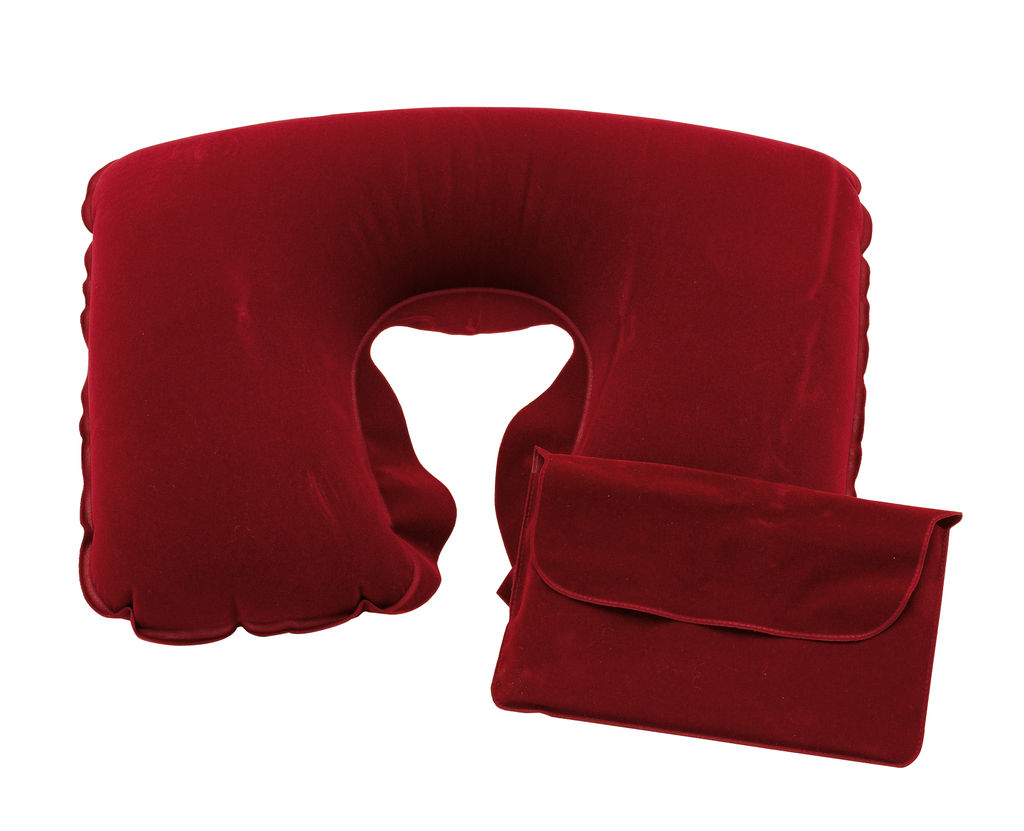Надувная подушка для путешествий COMFORTABLE, цвет тёмно-красный