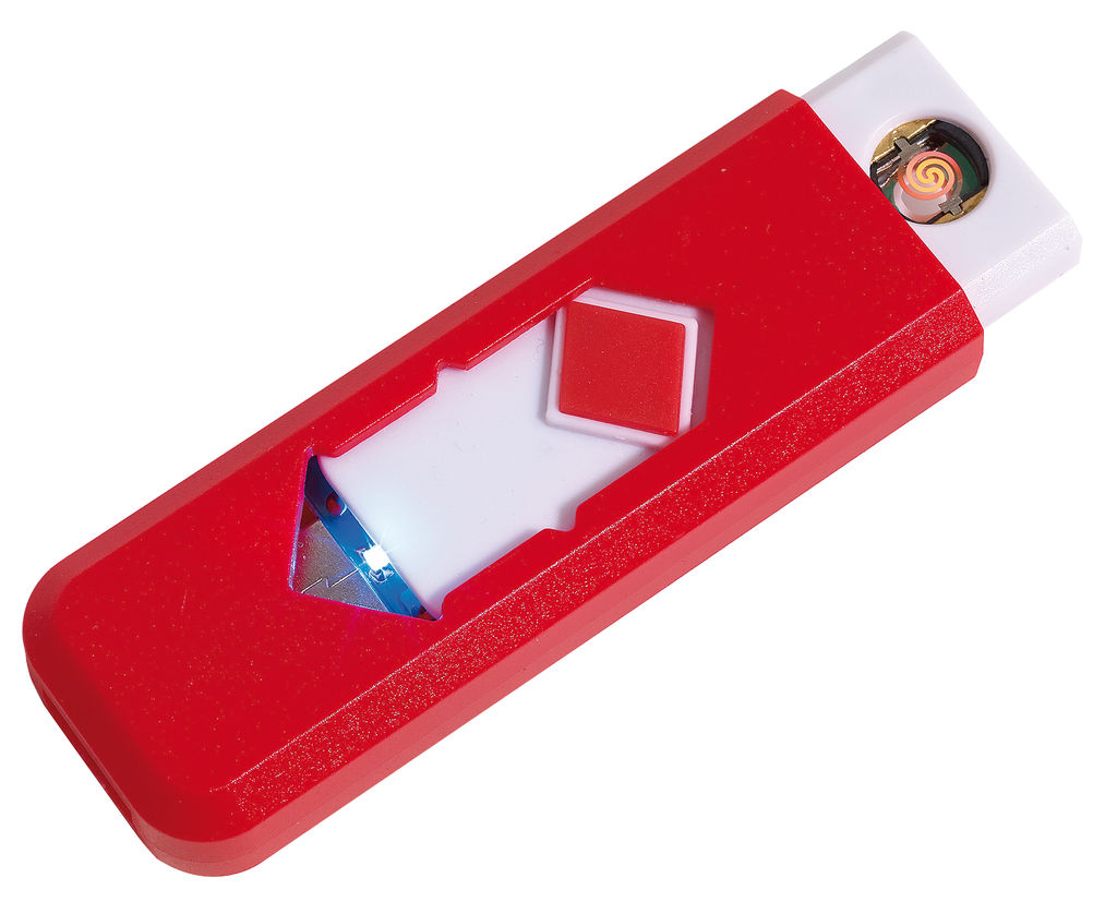 Электронная зажигалка с USB FIRE UP, цвет красный
