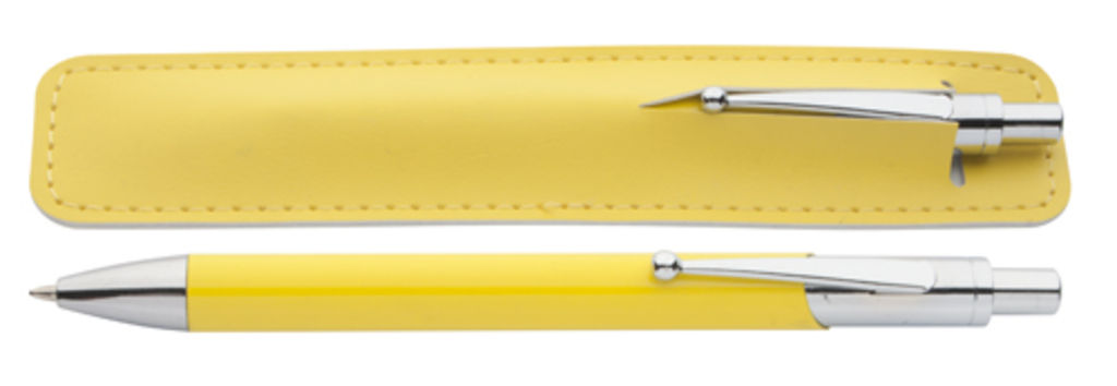 Ручка в футляре Gavin, цвет желтый