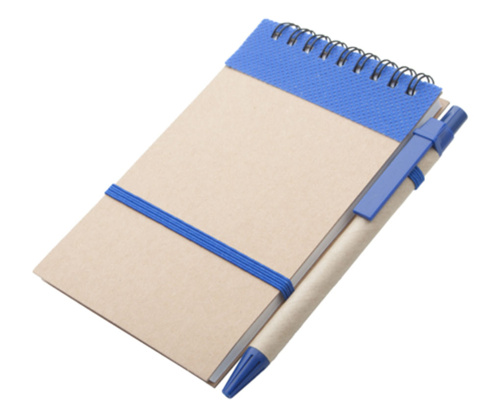 Блокнот с ручкой Ecocard, цвет синий