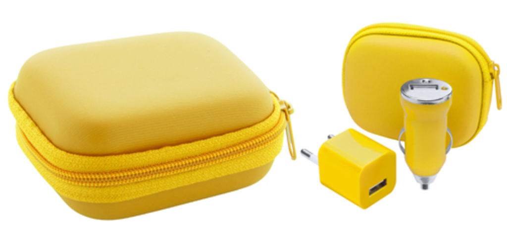 Набір для зарядки USB Canox, колір жовтий