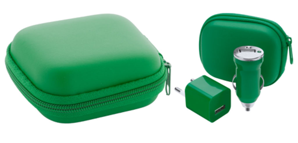 Набір для зарядки USB Canox, колір зелений