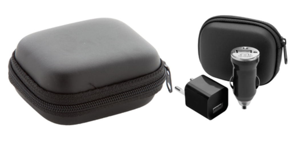 Набір для зарядки USB Canox, колір чорний