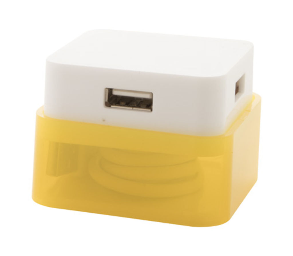 Хаб USB Dix, колір жовтий