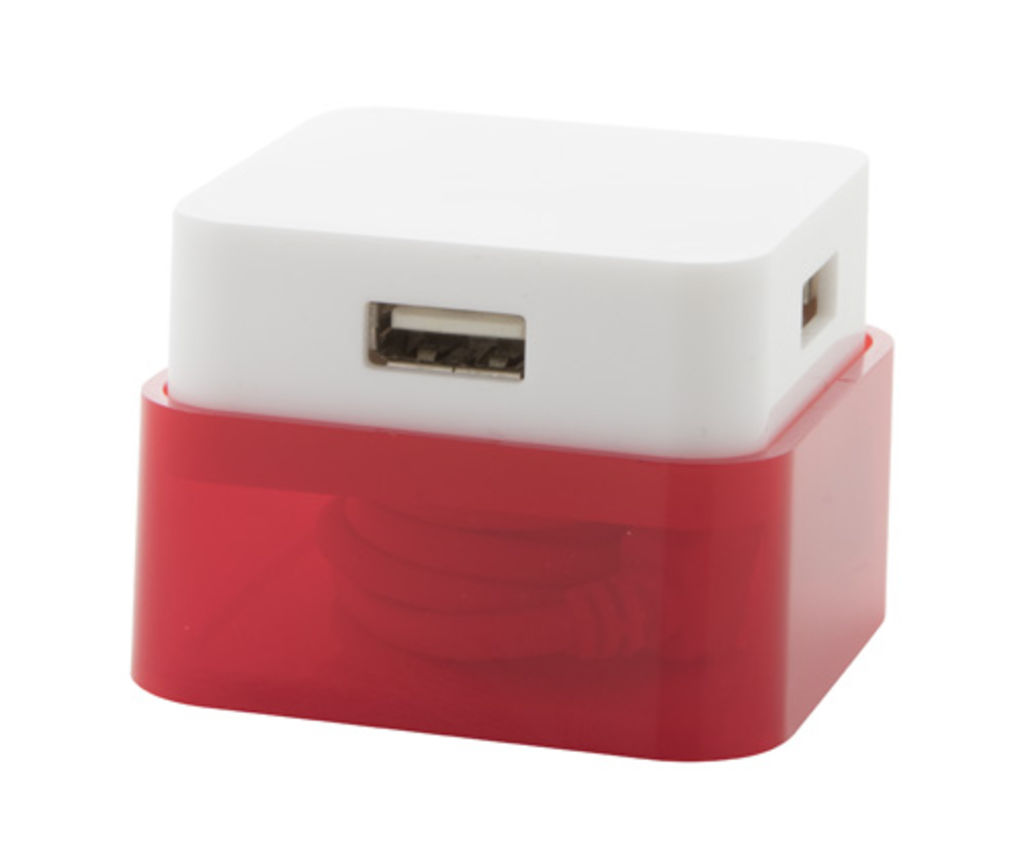 Хаб USB Dix, колір червоний