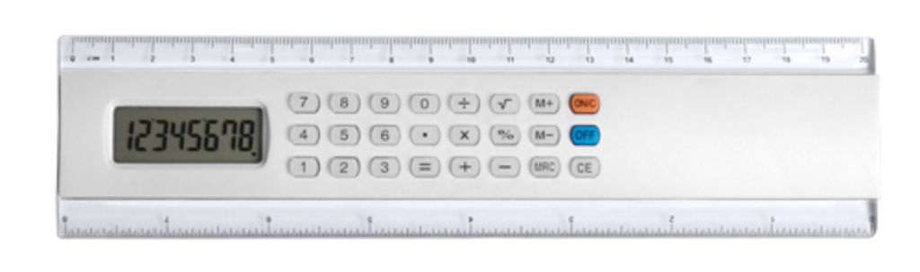 Лінійка з калькулятором Profex, колір білий