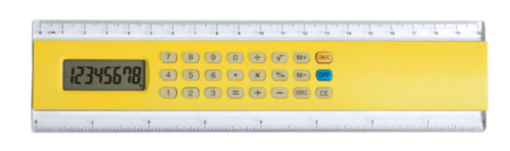 Лінійка з калькулятором Profex, колір жовтий