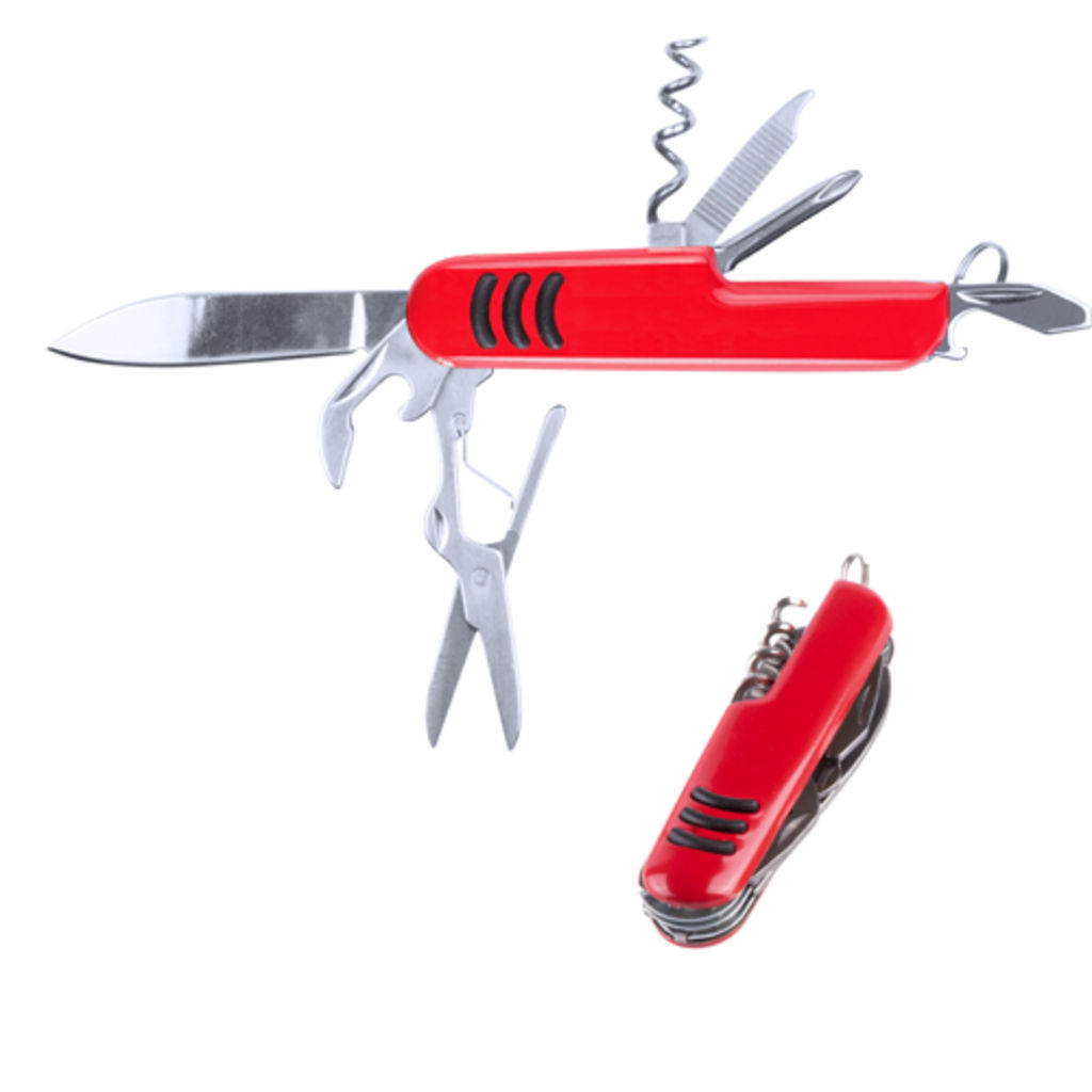 Нож карманный многофункциональный Shakon, цвет красный