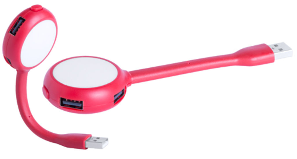 Хаб USB Ticaro, колір червоний