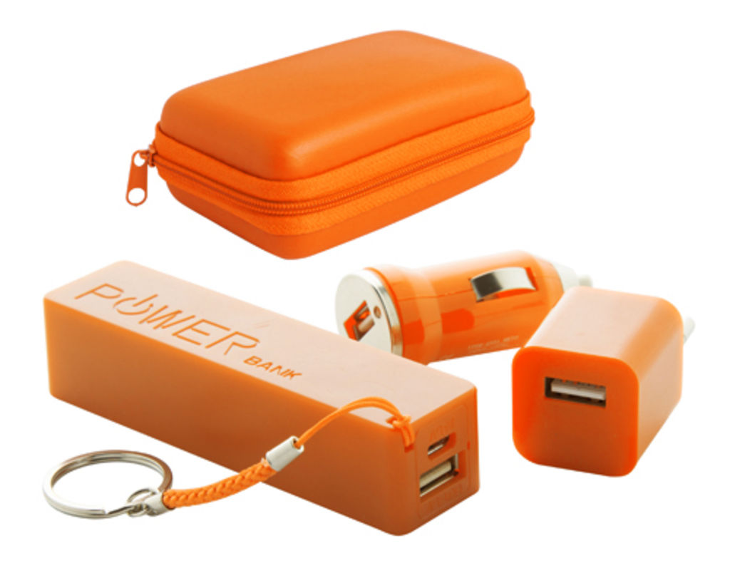 Набір для зарядки смартфона Rebex, колір помаранчевий