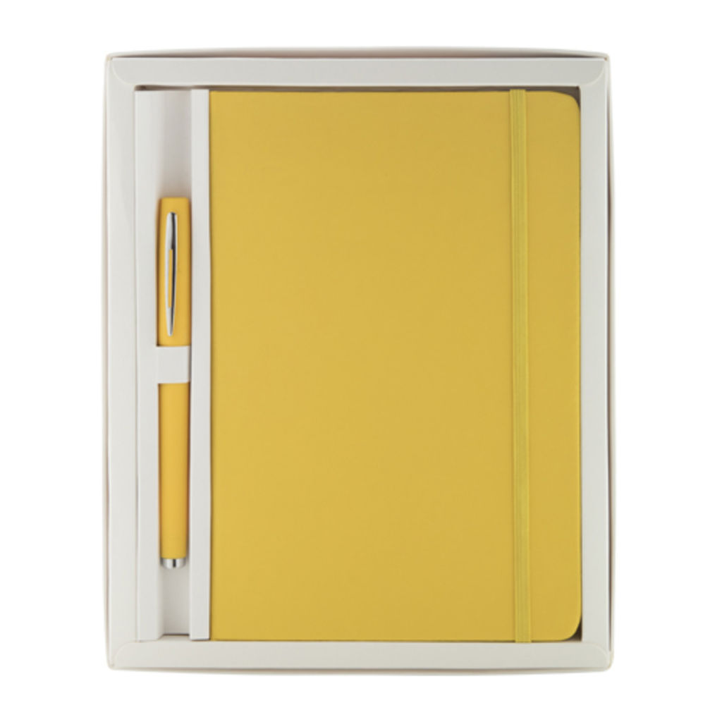 Набор блокнот и ручка Marden, цвет желтый