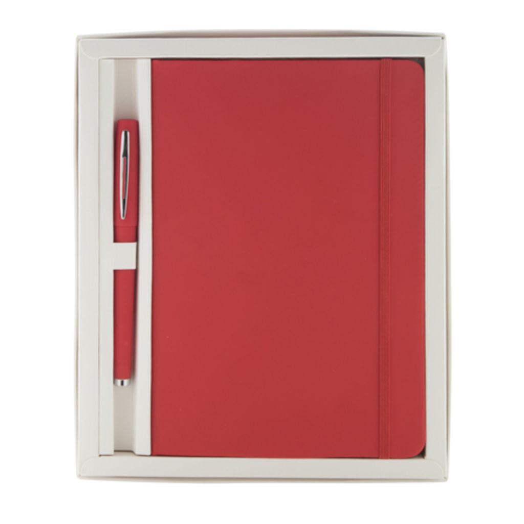 Набір блокнот і ручка Marden, колір червоний