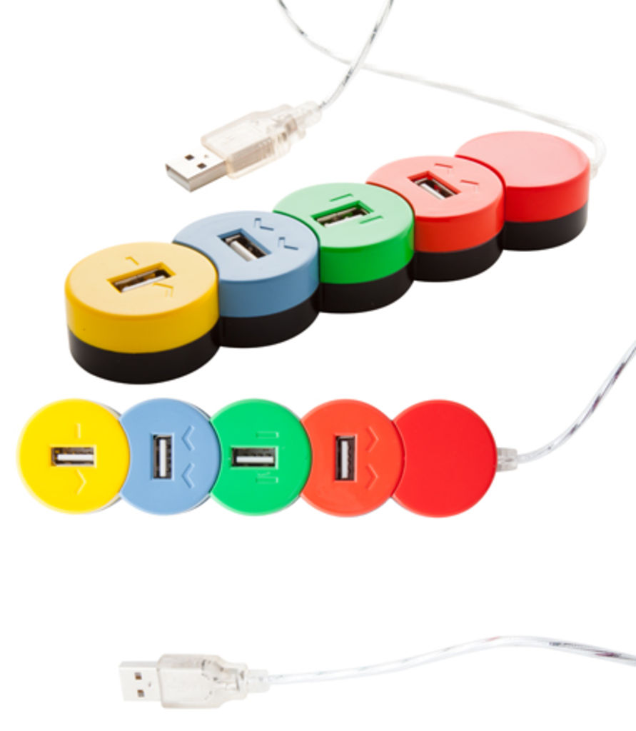 Хаб USB Proc, колір багатобарвний