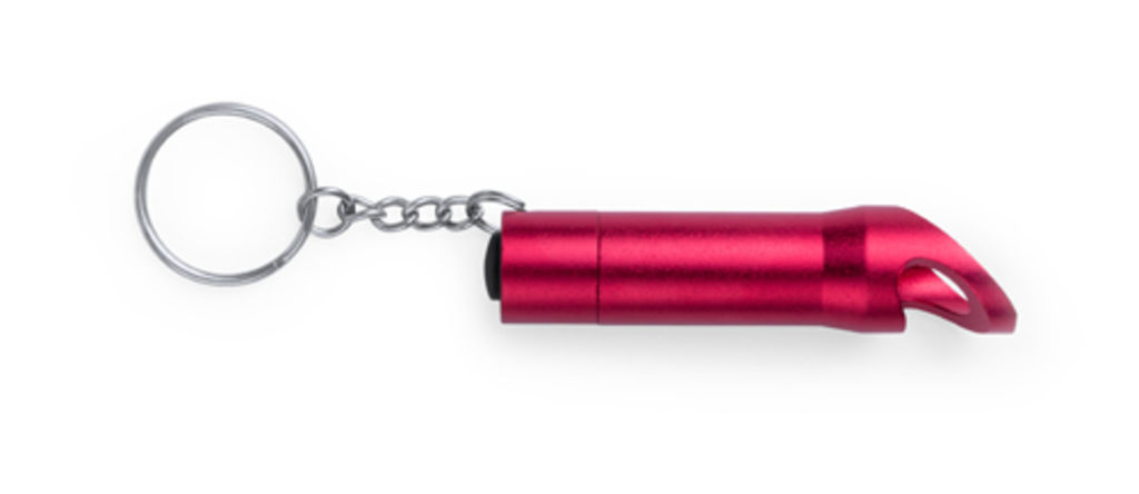 Брелок-открывалка с LED фонариком, красный Zaro, цвет красный