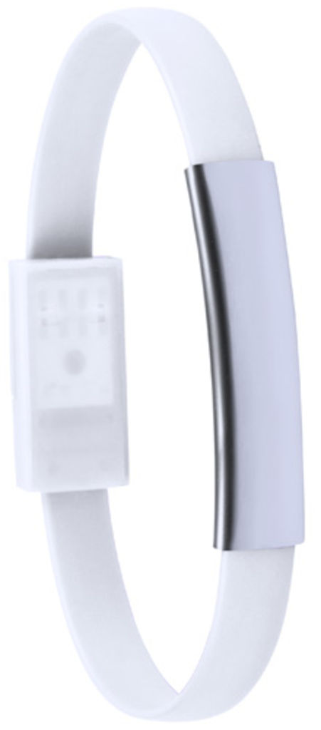Браслет-зарядний кабель Beth, колір білий