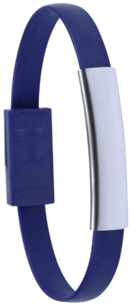 Браслет-зарядний кабель Beth, колір синій