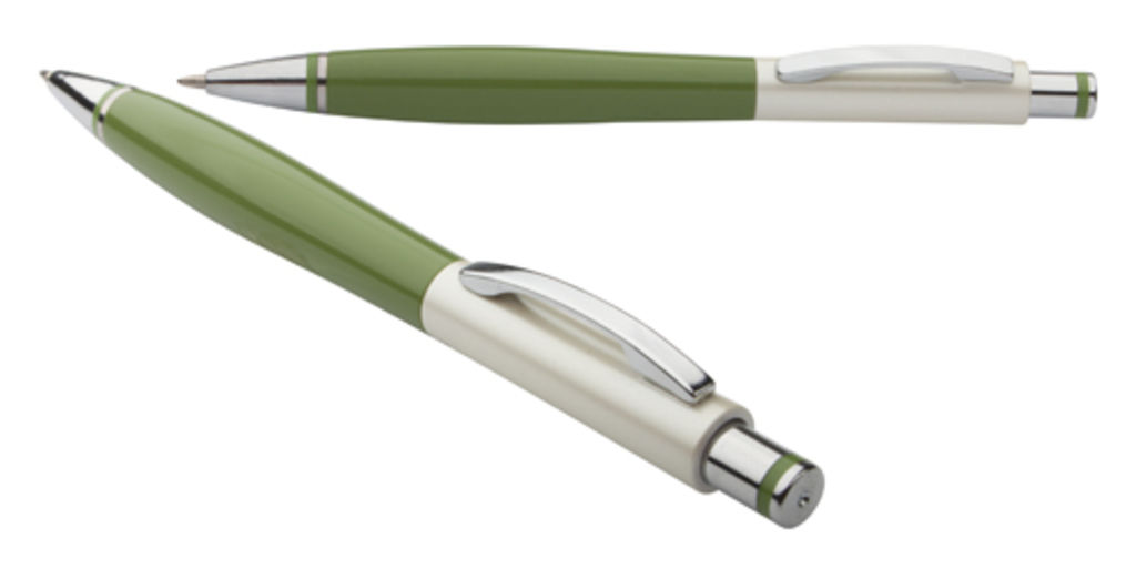 Ручка с металлическим клипом Chica, цвет зеленый