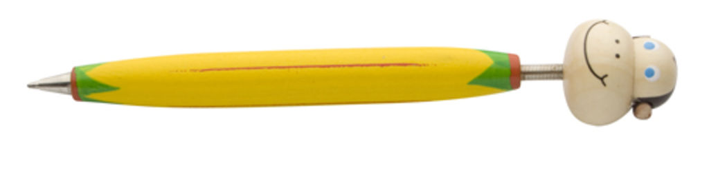 Ручка кулькова дерев'яна Zoom, колір жовтий