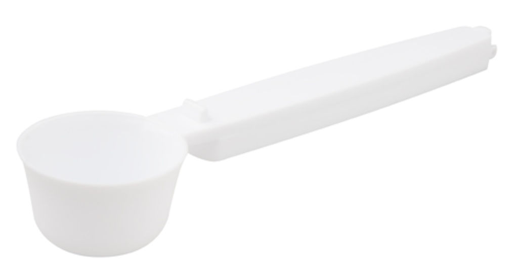 Затиск для пластикової упаковки з вимірювальною ложкою Peaberry, колір білий