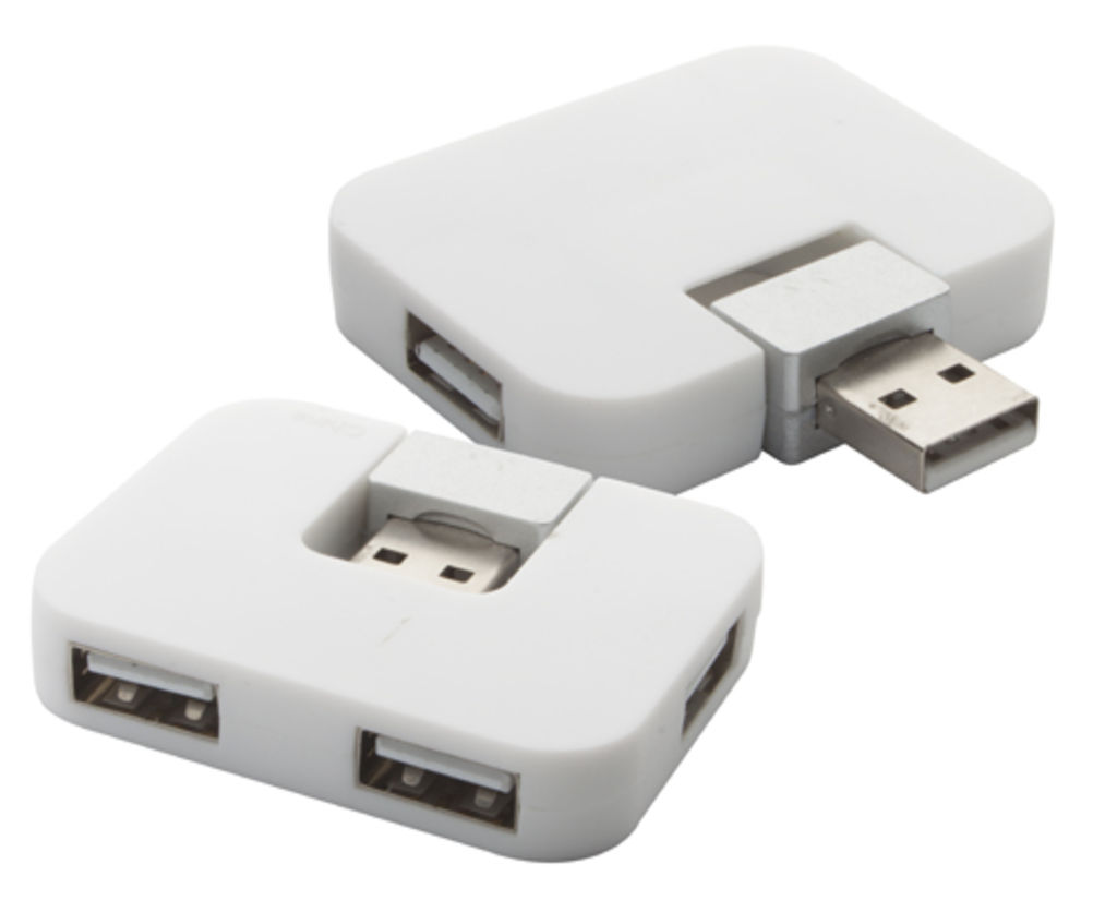 Хаб USB Rampo, колір білий