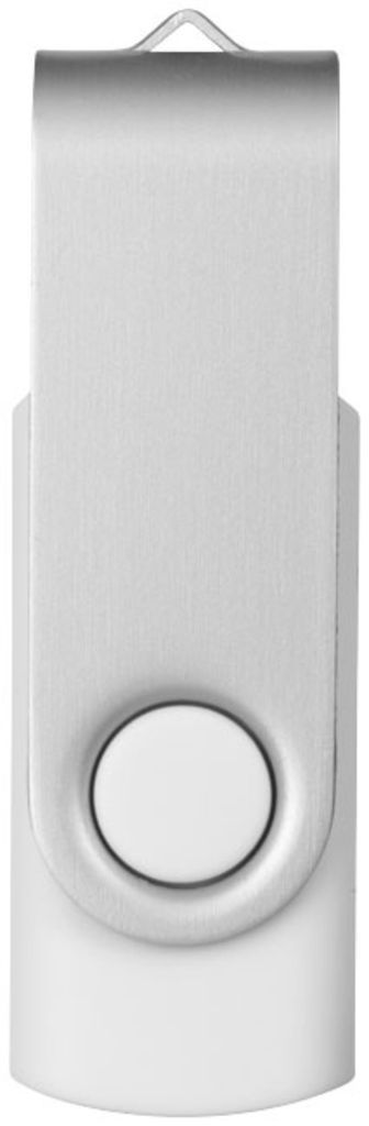 Флешка 8 Gb с поворотным механизмом, с пластиковым корпусом и металлической скобой, серебристо-белая - 170706-01-8- Фото №3
