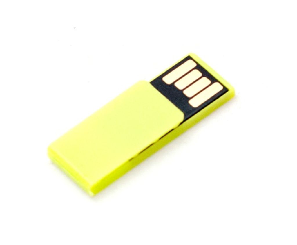 Флешка-прищепка желтая, 4 Gb память