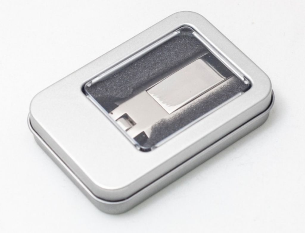 Металлическая флешка 16 Gb с кольцом, поворотный механизм - 170724-17-16- Фото №4