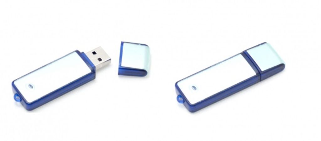 Флешка 8 Gb з ковпачком, синьо-срібляста - 170723-04-8- Фото №2