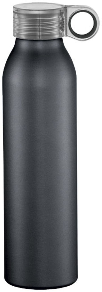 Спортивна алюмінієва пляшка Grom, колір суцільний чорний