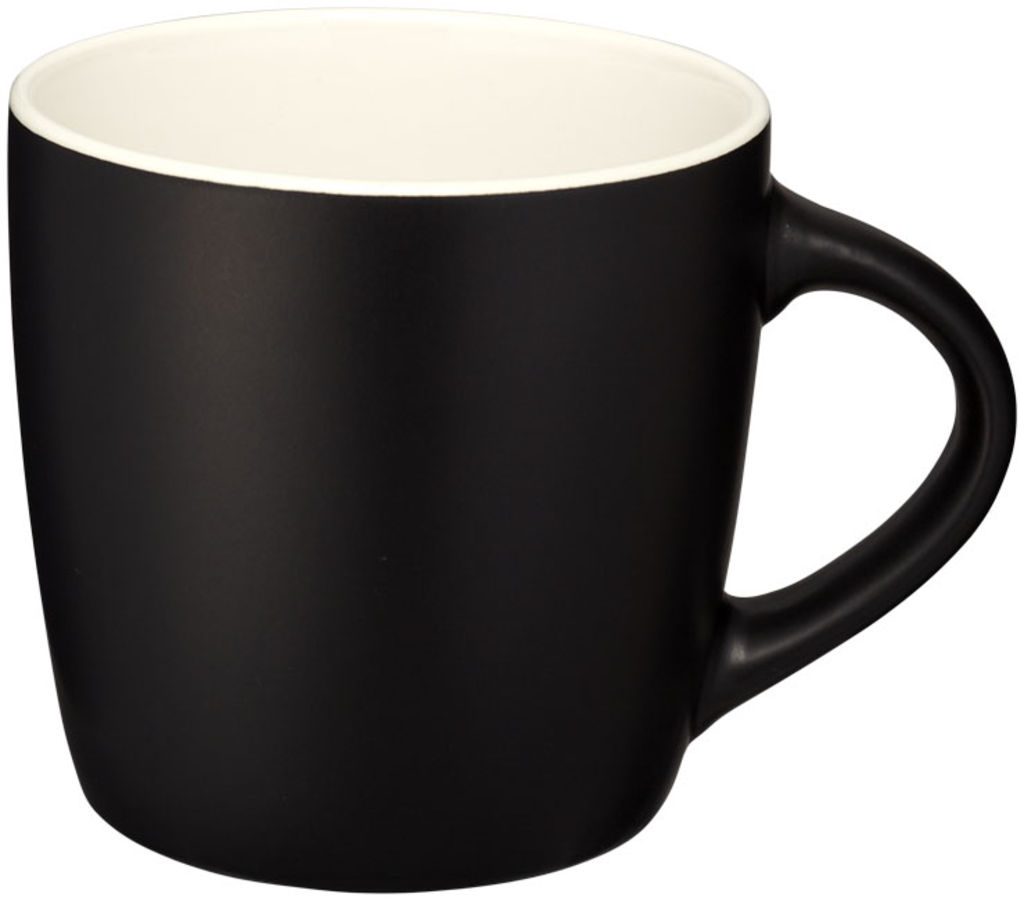 Керамічна чашка Riviera, колір суцільний чорний, білий