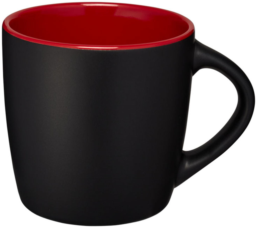 Керамічна чашка Riviera, колір суцільний чорний, червоний