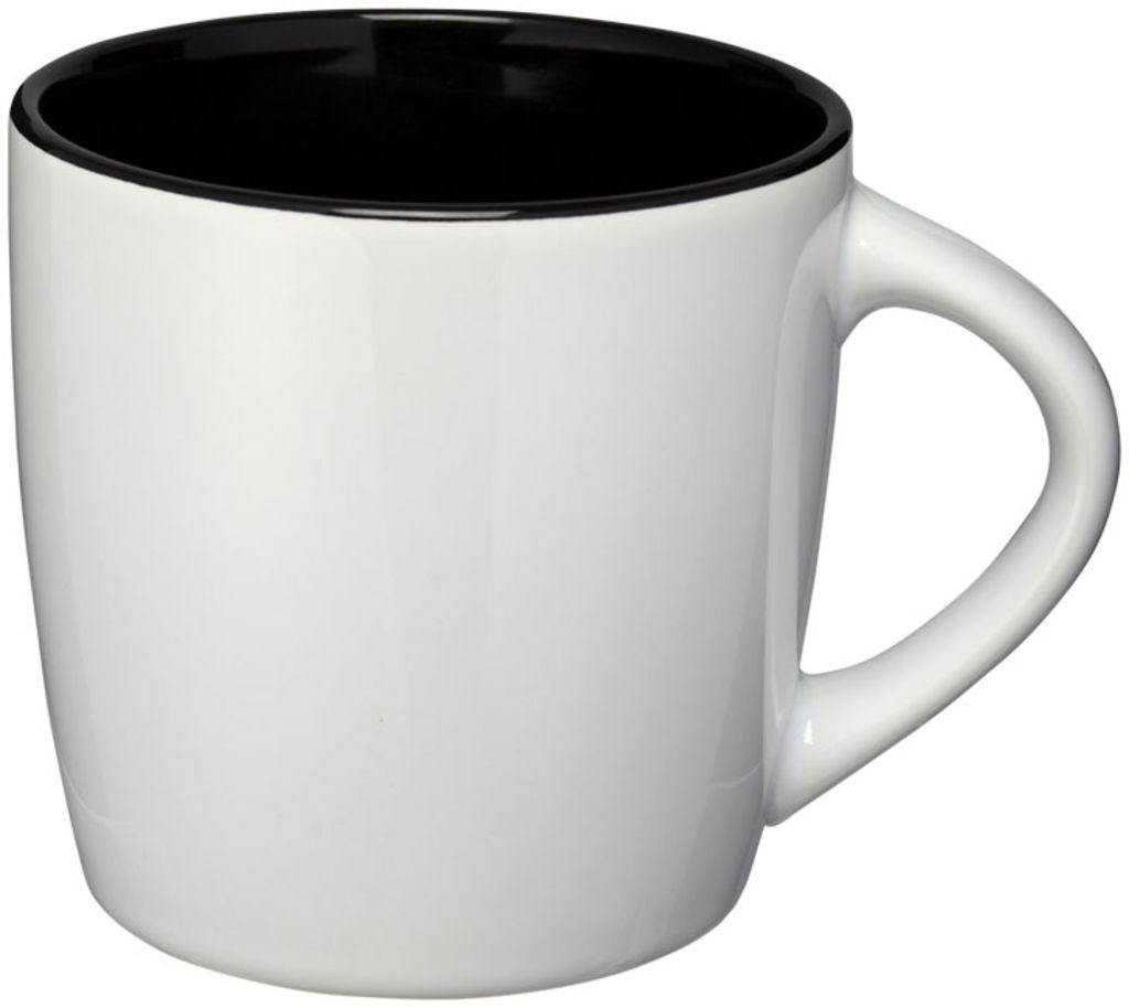 Керамічна чашка Aztec, колір білий, суцільний чорний
