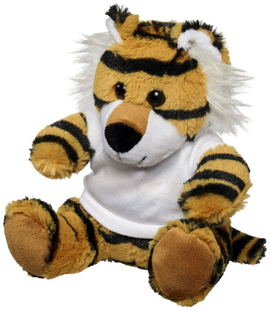 Плюшевый тигр с футболкой, цвет белый