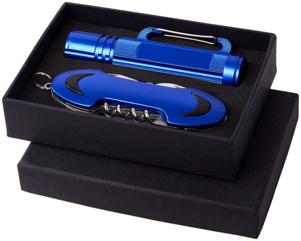 Подарочный набор Ranger с фонариком и ножом, цвет синий
