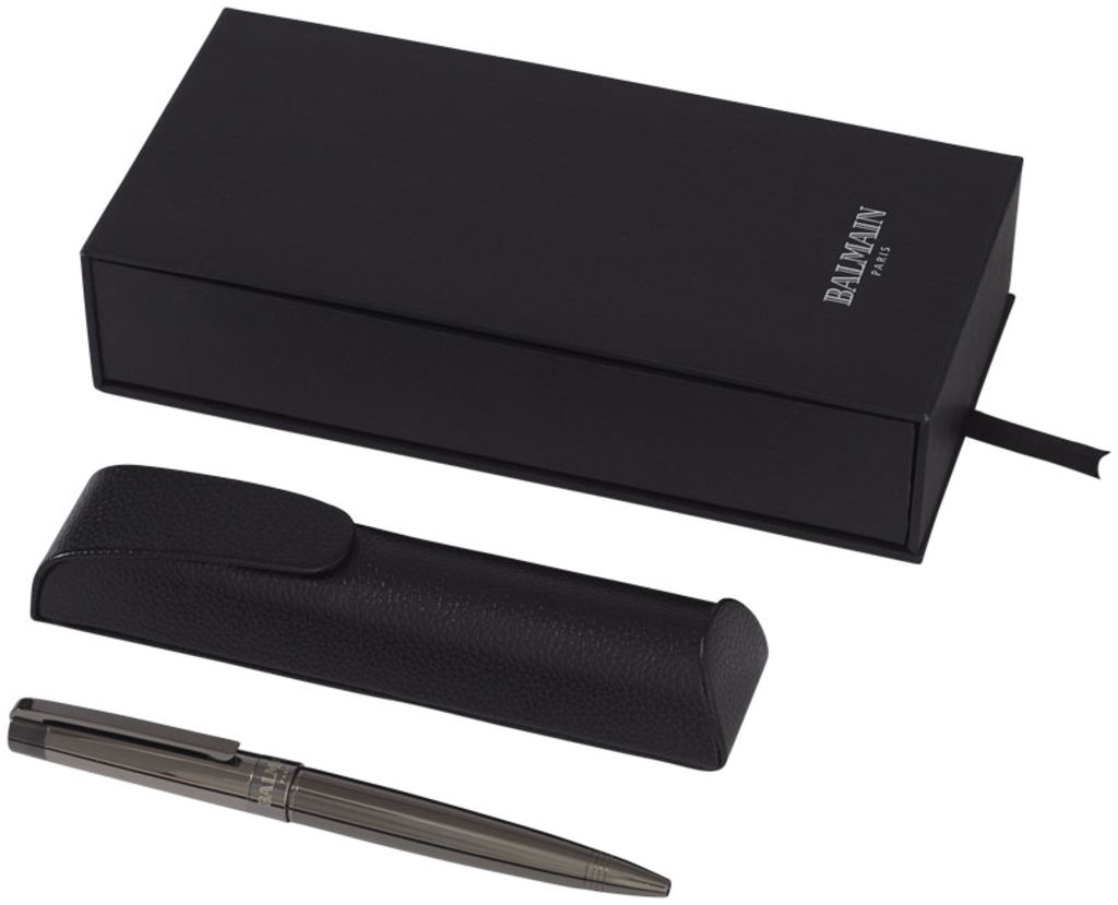 Подарочный классический набор ручка и чехол, цвет серый
