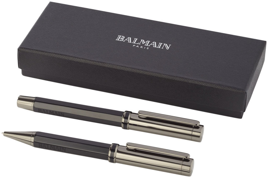 Подарунковий набір ручок Orleans Duo, колір суцільний чорний